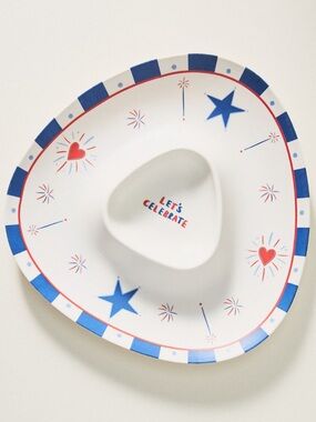 Anthropologie x Nephthys Tri-Section Platter - Blue, Red & White patriotic